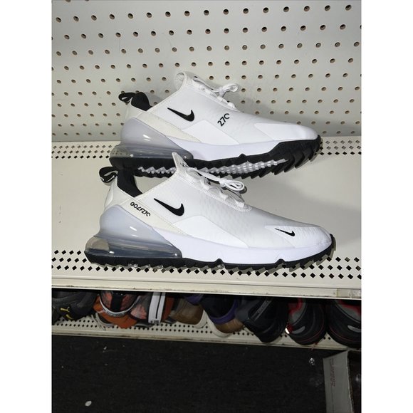 Nike Air Max 270 Golf Mens Spikeless Golf Shoes Size 9.5 White Black CK6483-102 - Picture 5 of 8